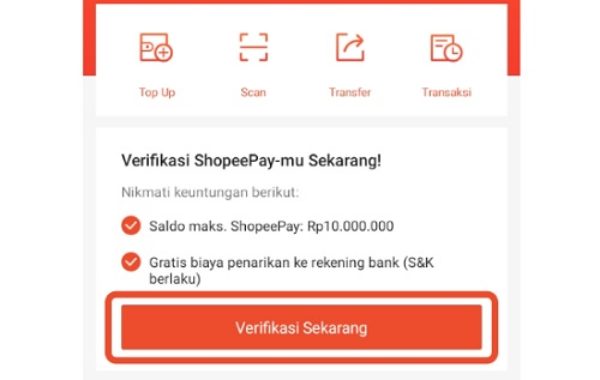 Verifikasi Akun ShopeePay
