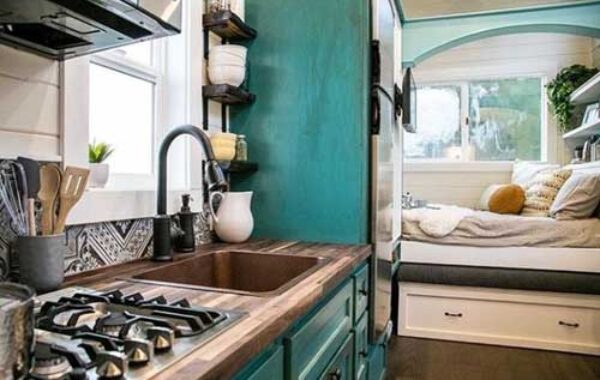 Dinding Ruangan Dapur Cantik Berwarna Hijau