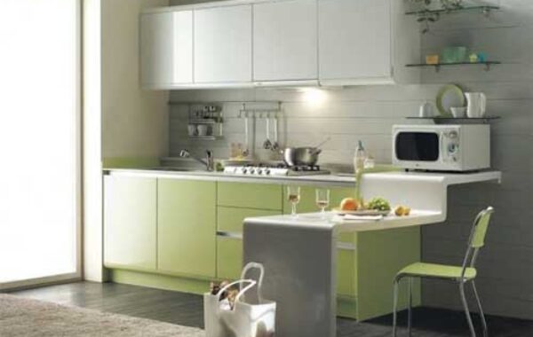 Interior Dapur Berwarna Hijau