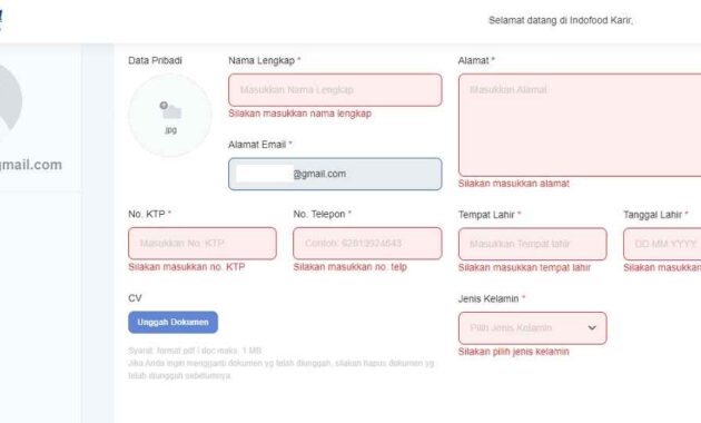 Cara Mengisi Formulir Pendaftaran Online PT Indofood CBP Sukses Makmur Tbk